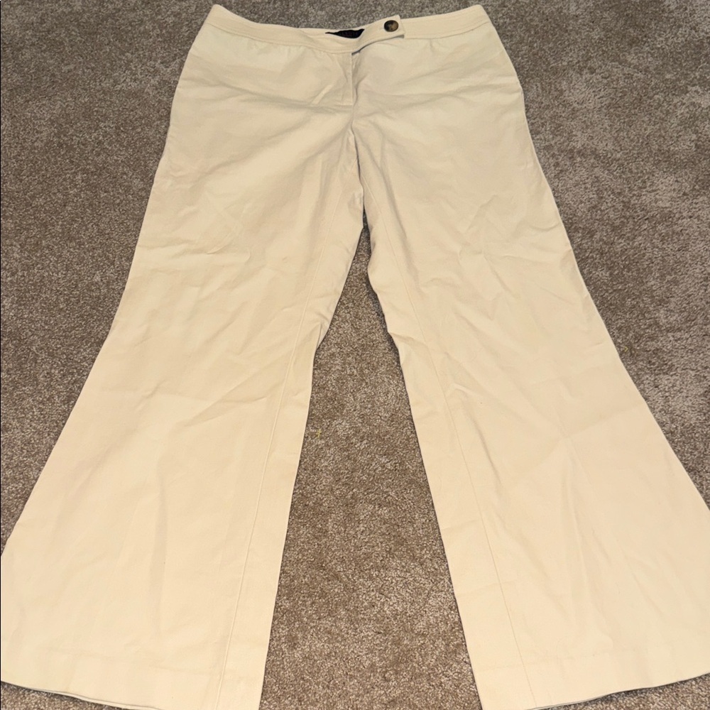 Talbots Collection Cream Wide Leg Trousers - size 10. O